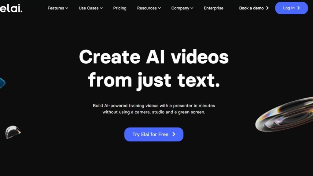 Image of Elai.io AI website