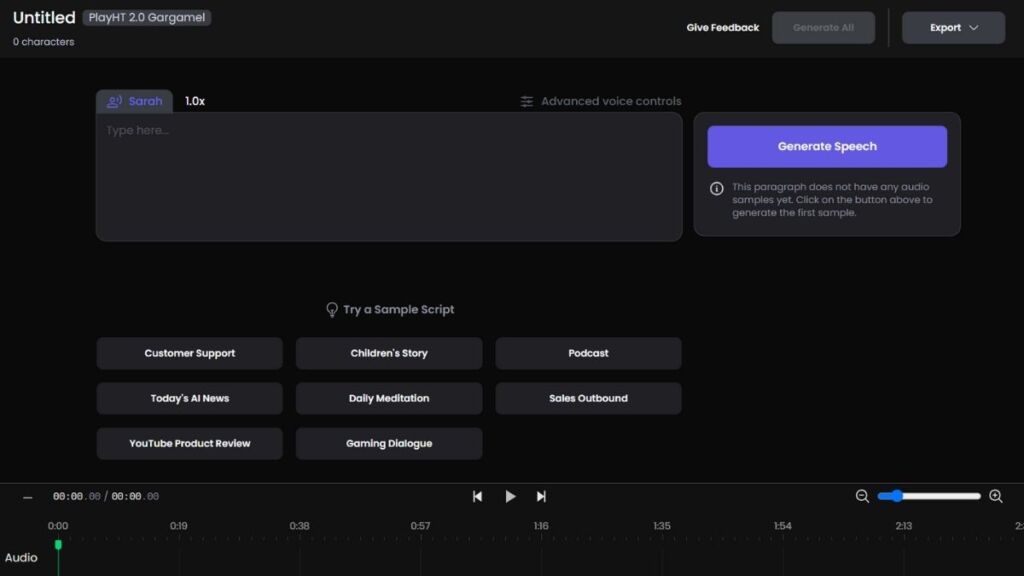 Play.ht Text to speech