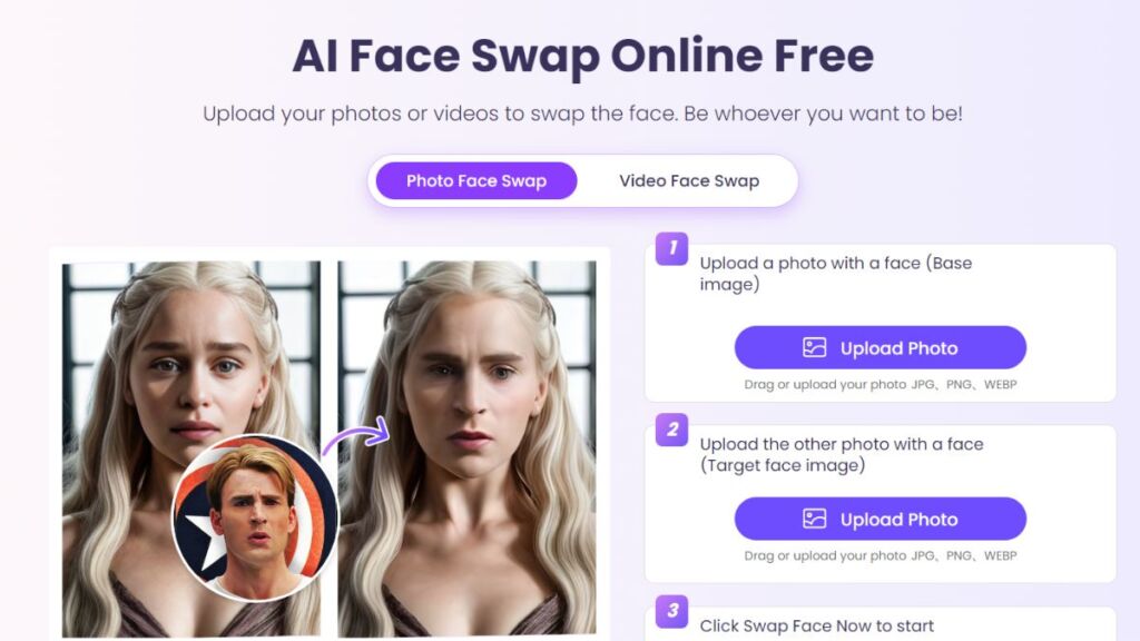 Vidnoz face Swap
